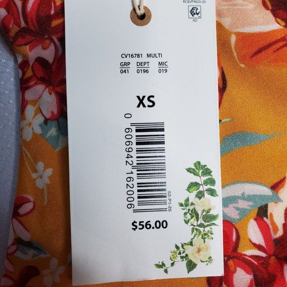 Chelsea & Violet Floral 2 Piece Swimsuit Size xs Bikini Top Side Tie Hipster - Picture 10 of 11